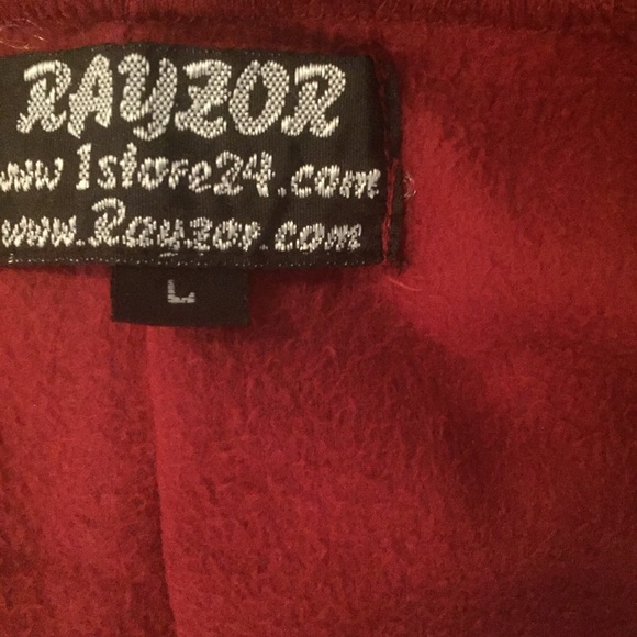 NWOT Lightweight UNISEX Zip Up Hoodie maroon - Picture 7 of 7